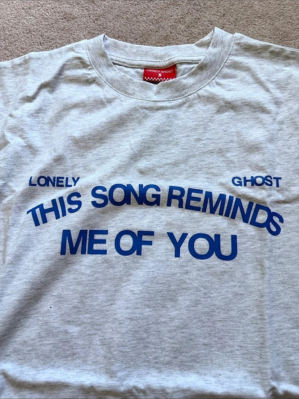 Lonely Ghost This Song Reminds Me Of You T-Shirt Gray & Blue Small